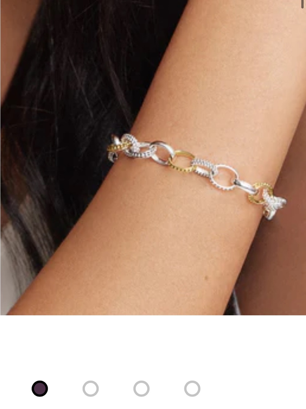 New Designer LAGOS caviar Two-Tone Link Bracelet in Silver & 18k Gold $3400 - Picture 7 of 8